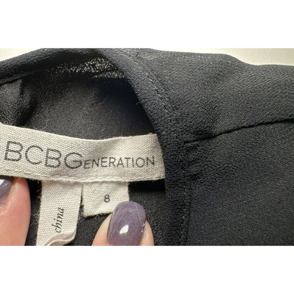 BCBGENERATION Woman's Black Cocktail Dress Mini Black‎ Sleeveless Lace Size 8 - Picture 9 of 11